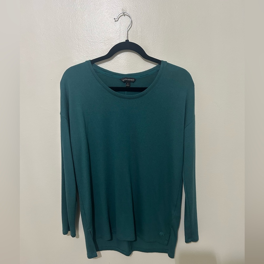 BANANA REPUBLIC | Oversized Crew Neck Top in Teal, Size Small